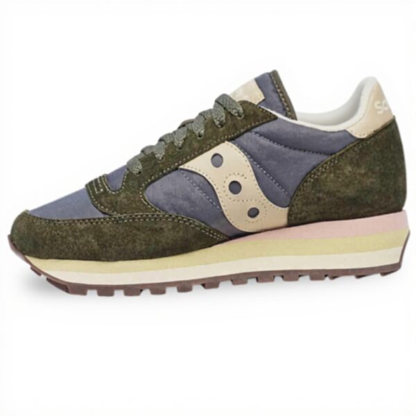 Saucony Chaussures Jazz Triple Bleu Femme Baskets Cuir