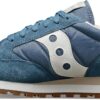 Saucony Jazz Original Baskets Femme Bleu Blanc Cassé Marron-4