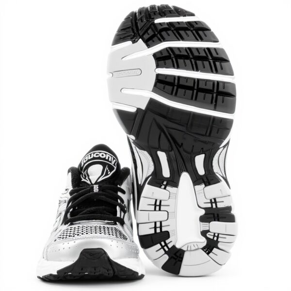 Baskets Saucony Ride Millenium Noir argenté amorti femme