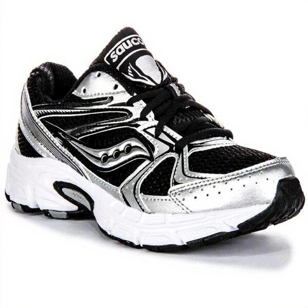 Baskets Saucony Ride Millenium Noir argenté amorti femme